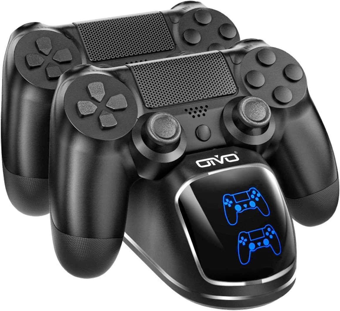 PS4 Controller Charger Dock Station, 1.8Hrs PS4 Controller Charging Dock, Charging Station Replacement for Playstation 4 Dualshock 4 Charger